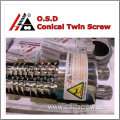 China Top 10 twin conical screw barrel/conical screw barrel for pvc extruder profile